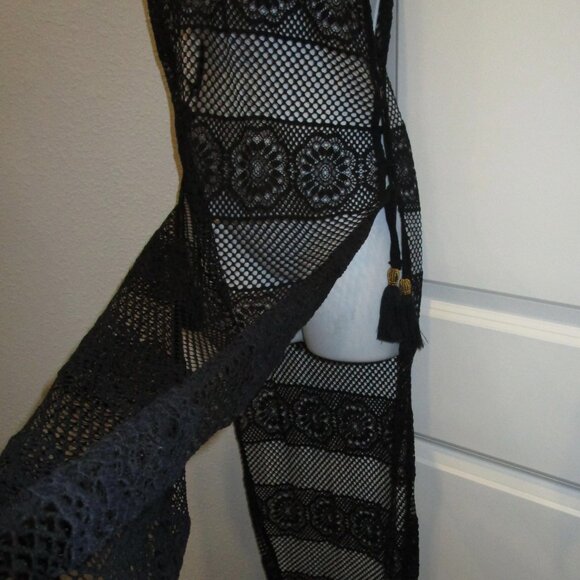 EVERYTHING BUT WATER BLACK MESH MAXI COVERUP SMALL - Picture 4 of 7